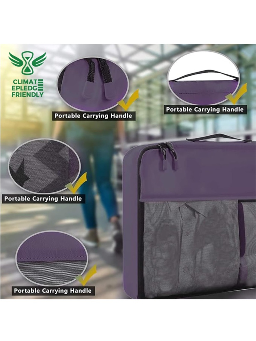 Packing Cube Set with Shoe Bag and Toiletry Pouches - Picture 3 of 8